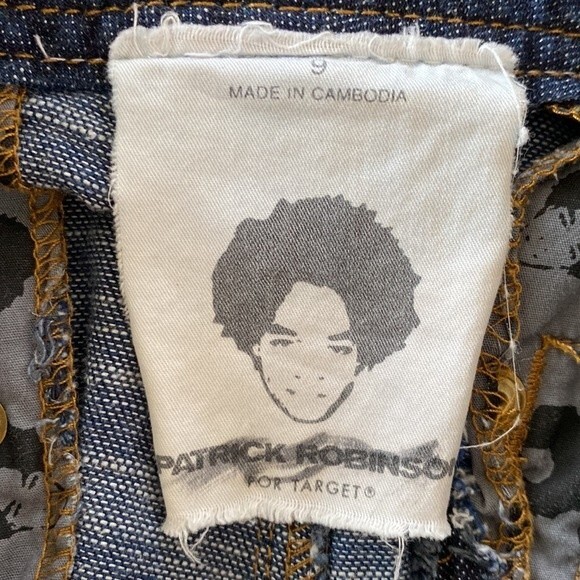 Patrick Robinson for Target Wide Leg Denim Cargo Distressed Jeans Dark Wash - Picture 7 of 16